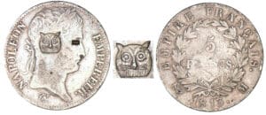 5 francs Napoléon revers Empire 1813 M (Toulouse) Satirique