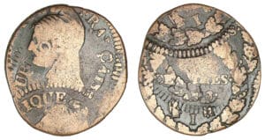 5 centimes Dupré grand module An 8 I (Limoges) Triple frappe casquette