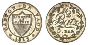Suisse - Vaud - 1/2 batzen 1813