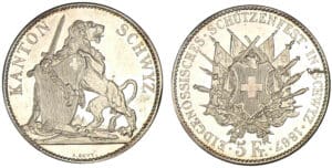 Suisse - Ecu de tir fédéral à Schwyz - 1867