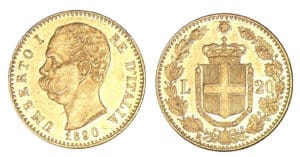 Italie - Umberto Ier - 20 lires 1890 R (Rome)