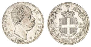 Italie - Umberto Ier - 2 lires 1887 R (Rome)