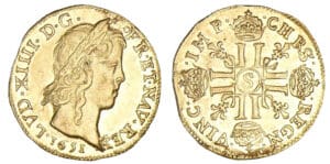 Louis XIV - Louis d'or à la mèche longue 1651 S (Troyes)