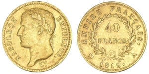 40 francs Napoléon revers Empire 1812 A (Paris)