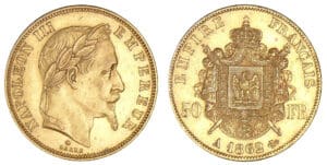 50 francs Napoléon III tête laurée 1862 A (Paris)
