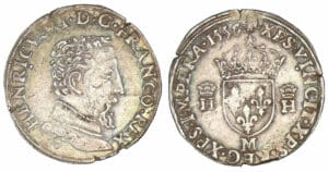 Henri II - Teston à la tête nue 5ème type 1556 M (Toulouse)