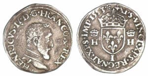 Henri II - Demi-teston 5ème type 1553 I (Limoges)