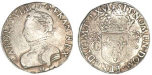 Charles IX - Teston 2ème type 1566 M (Toulouse)