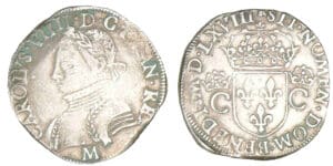 Charles IX - Teston 2ème type 1568 M (Toulouse)