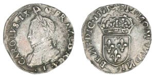 Charles IX - Teston 5ème type 1573 I (Limoges)