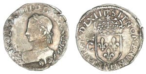 Charles IX - Demi-teston 2ème type 1572 9 (Rennes)