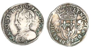 Charles IX - Demi-teston 2ème type 1565 F (Angers)