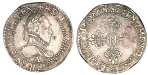 Henri III - Demi-franc au col plat 1586 A (Paris)