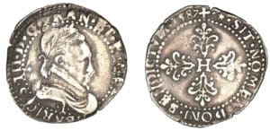 Henri III - Demi-franc au col plat 1587 I (Limoges)