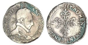 Henri III - Demi-franc au col plat 1587 B (Rouen)