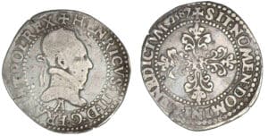 Henri III - Quart Franc au col plat 1587 A (Paris)