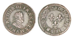 Henri IV - Piéfort du Double tournois de poids quadruple 1607 A (Paris)
