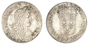 Louis XIV - Demi-écu au buste juvénile 1er poinçon 1660 F (Anger)