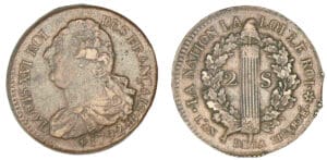 2 sols au faisceau de type FRANCAIS 1792 BB (Strasbourg)