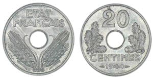 20 centimes "20" 1944