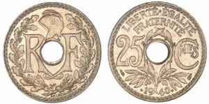 25 centimes Lindauer maillechort 1940