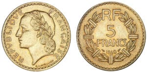 5 francs Lavrillier bronze-alu 1940