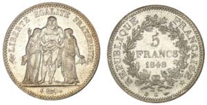 5 francs Hercule 1848 K (Bordeaux)