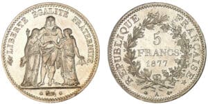 5 francs Hercule 1877 A (Paris)
