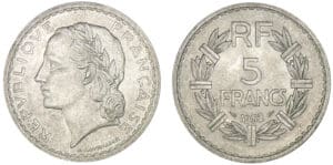5 francs Lavrillier aluminium 1952
