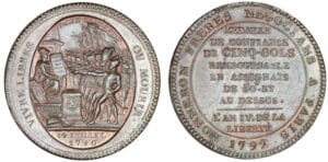 Monneron de 5 sols 1792 - AN IV