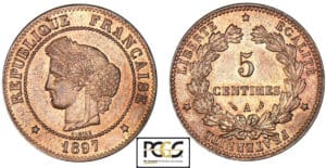 5 centimes Cérès 1897 A (Paris) - Torche