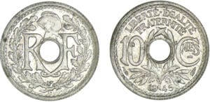 10 centimes Gouvernement provisoire - Petit module 1945 B
