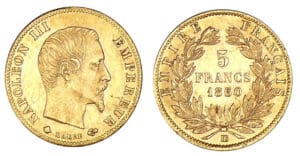 5 francs Napoléon III - Grand module - 1860 BB (Strasbourg) 6/5
