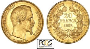 20 francs Louis Napoléon Bonaparte 1852 A (Paris)
