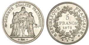 5 francs Hercule 1873 A (Paris)