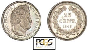 25 centimes Louis-Philippe Ier 1848 A (Paris)