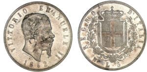 Italie - Victor Emmanuel II - 5 lires 1862 (Naples)