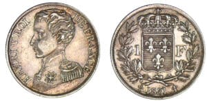 1 franc Henri V Comte de Chambord 1831