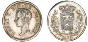 1/2 franc Henri V Comte de Chambord 1833