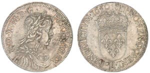 Louis XIV - Demi-écu à la mèche longue - 1650 H (La Rochelle)