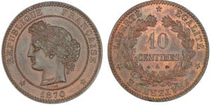 10 centimes Cérès 1870 A (Paris)