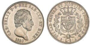 Italie - Royaume de Sardaigne - Carlo Felice - 5 lires 1830 (Gênes)