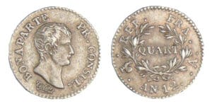 1/4 de franc Bonaparte premier consul - An 12 A (Paris)