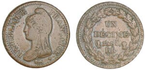 1 décime Dupré - grand module - An 8 BB (Strasbourg)