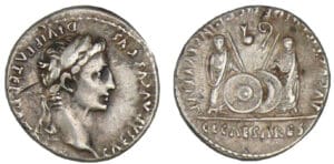 Octave Auguste, Caius et Lucius - Denier (-2 à 4, Lyon)