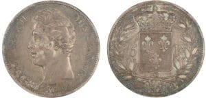 5 francs Charles X - 2ème type - 1827 T (Nantes)