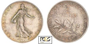 2 francs Semeuse 1927 - Piéfort