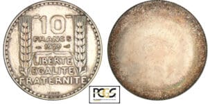 10 francs Turin - Cliché uniface de revers 1929