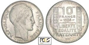 10 francs Turin 1938 - Essai aluminium