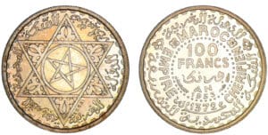 Maroc - 100 fr argent 1953 - Essai